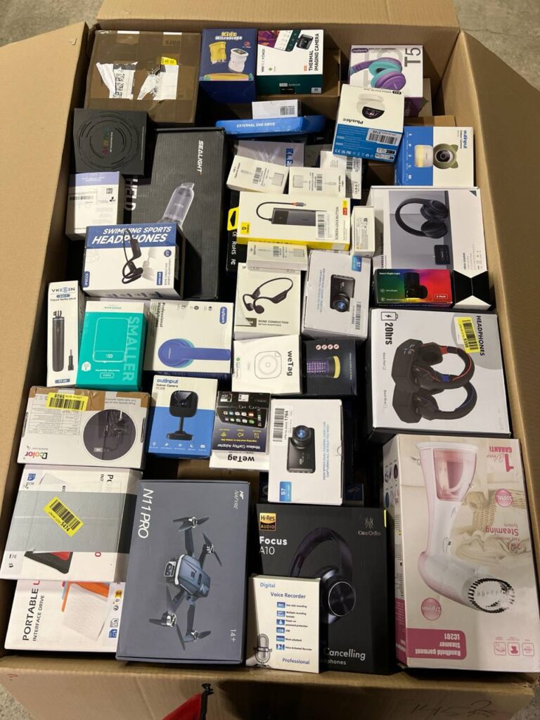 📦 Paleta elektroniki Amazon A–B – 145 kg | Mix elektroniki 70–80% do sprzedaży